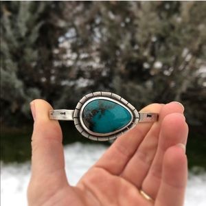 Sterling Silver, Turquoise Cuff Bracelet (S/M)